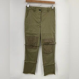 TWP 0 Fray Boyfriend Chino Olive Green 0185 Cargo Pants utility raw hem cut off